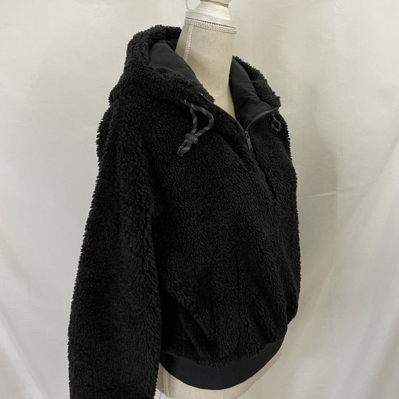 LULULEMON Oh So Sherpa Half Zip Hoodie Jacket Black Sz 6 - Picture 5 of 9